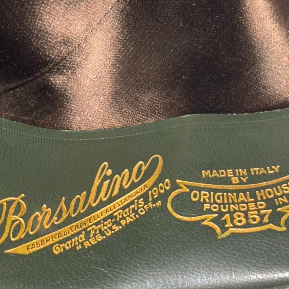 Vintage Borsalino Alessandria 1857 Italy Brown Wool Fedora Size 7 Handmade​​​ - Picture 10 of 12